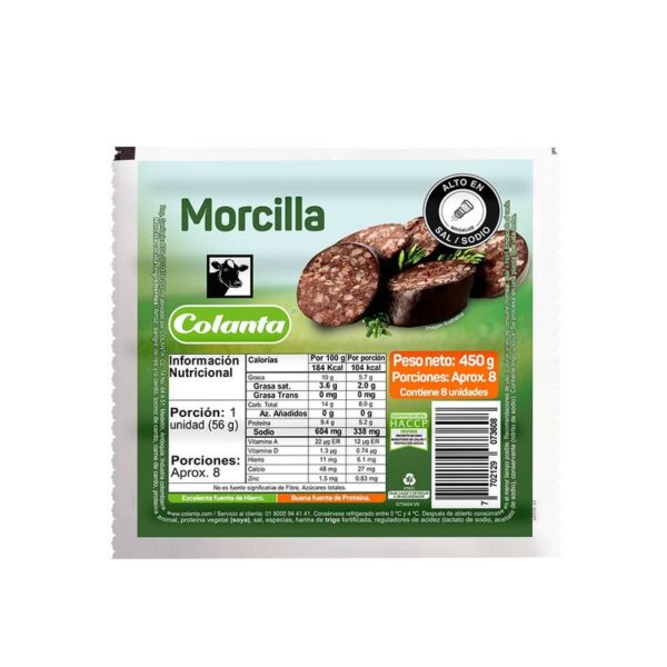 Morcilla Colanta x8und x450g