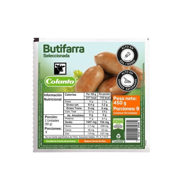 Butifarra Colanta x18und x450g