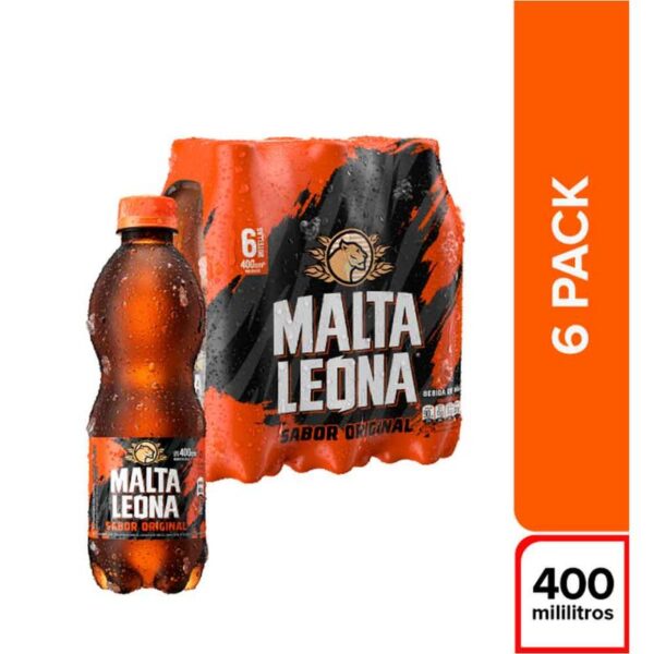 Bebida Malta Leona botella pet x6und x400ml c-u