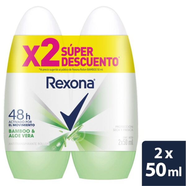 Desodorante Rexona bamboo women roll on x2und x53g