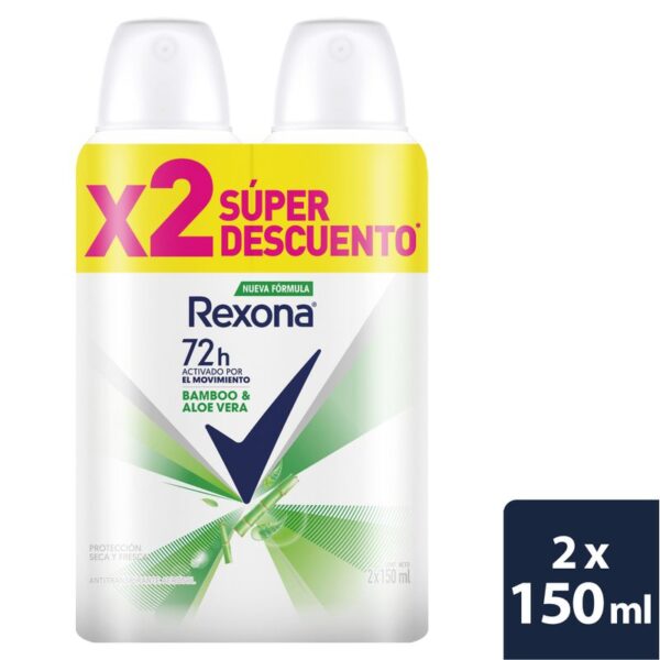 Desodorante Rexona bamboo women aerosol x2und x90g