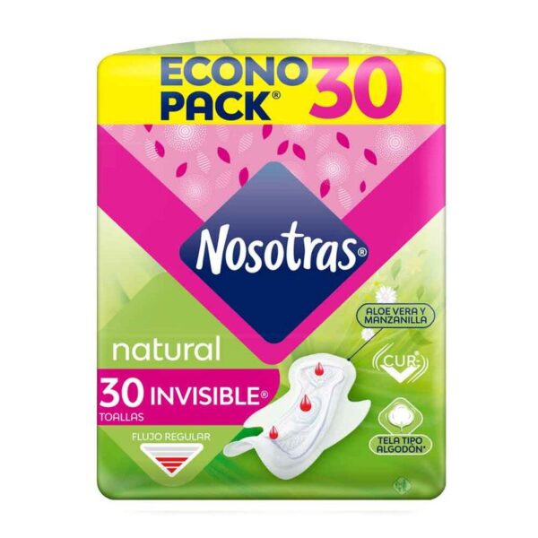 Toallas higiénicas Nosotras natural invisible x30und