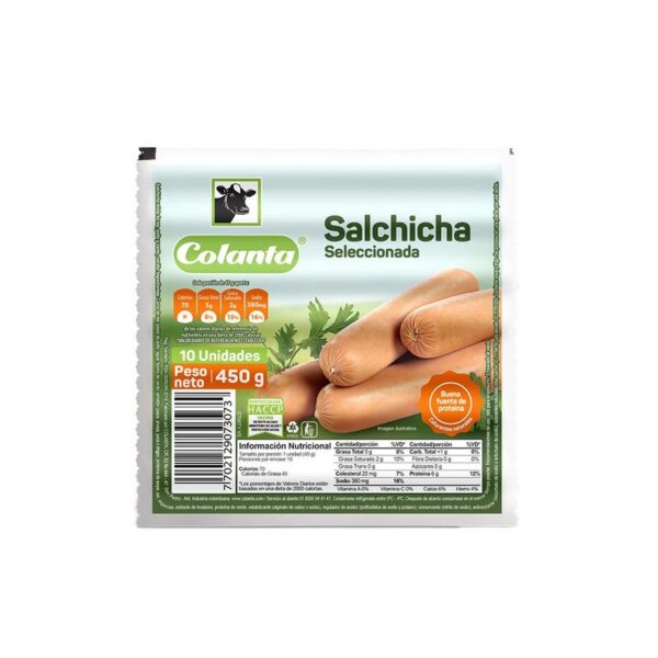 Salchicha mixta Colanta Seleccionada x10und x450g