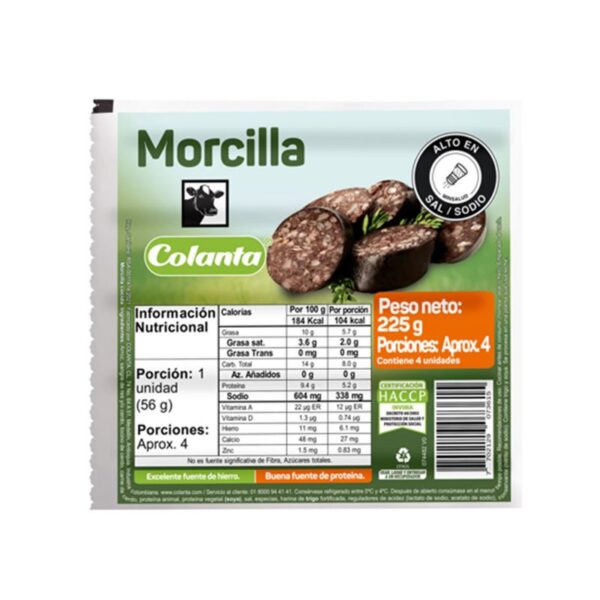 Morcilla Colanta x4und x225g