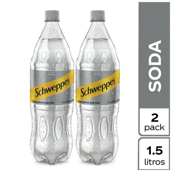 Gaseosa Schweppes soda x2unds 1.5L c-u