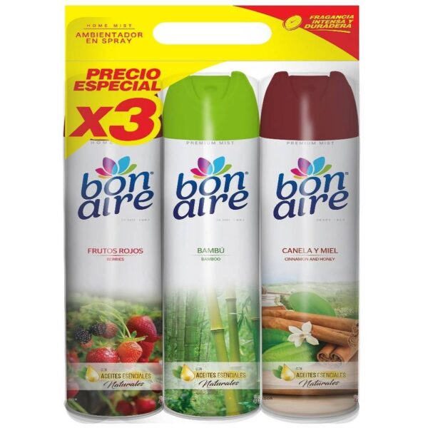 Ambientador Bonaire spray surtido x3und x400ml c-u