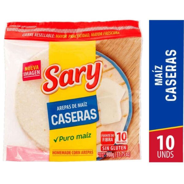 Arepas de maíz Sary caseras x10und x900g