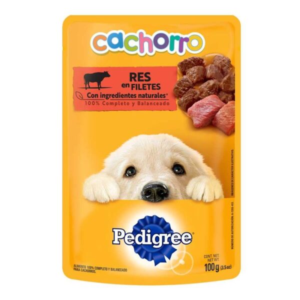 Alimento húmedo Pedigree perro cachorro sabor res x100g