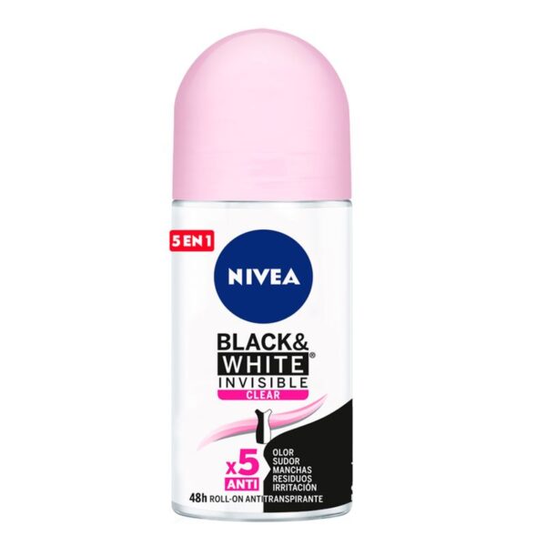 Desodorante Mujer Nivea Black & White Invisible Clear Roll on x50ml