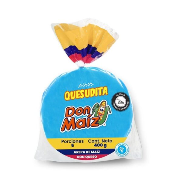 Arepas de maíz Don Maíz Quesudita queso x5und x400g