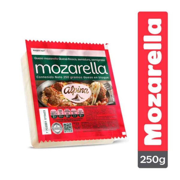 Queso mozarella Alpina x250g