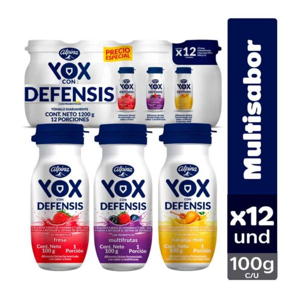 Alimento lácteo Yox Defensis surtido x12und x100g c-u