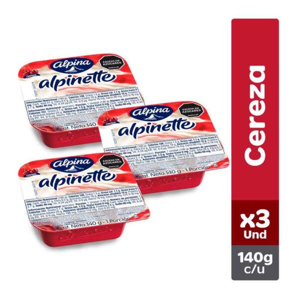 Alimento lácteo Alpinette cereza x3und x140g c-u