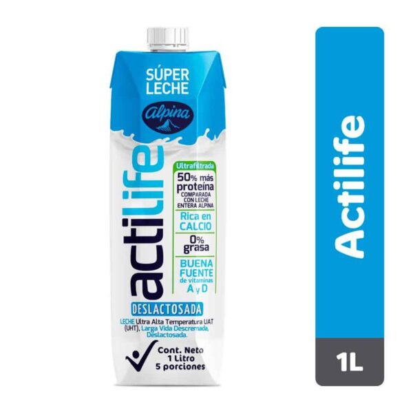 Leche deslactosada Alpina Actilife x1L