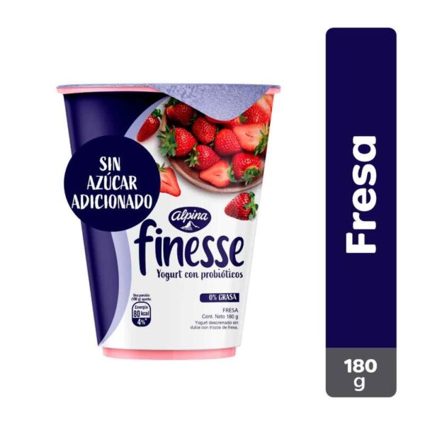 Yogurt Finesse 0% grasa fresa x180g