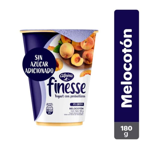 Yogurt Finesse 0% grasa melocotón x180g