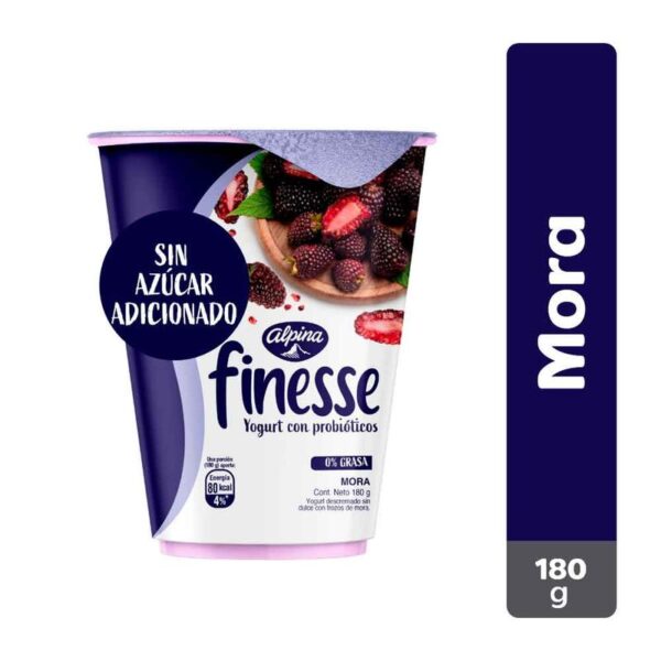 Yogurt Finesse 0% grasa mora x180g