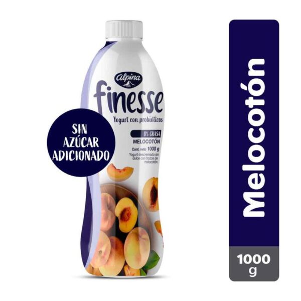 Yogurt Finesse 0% grasa melocotón x1000g