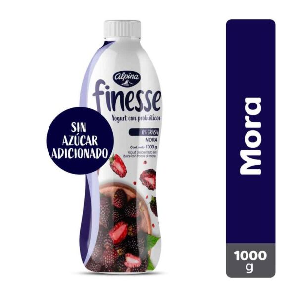 Yogurt Finesse 0% grasa mora x1000g