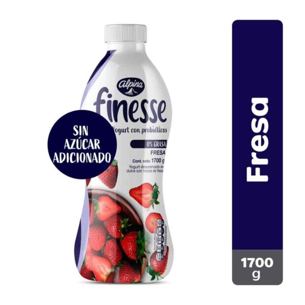 Yogurt Finesse 0% grasa fresa x1700g