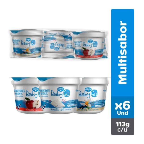 Yogurt Baby Gü sin azúcar surtido x6und x678g