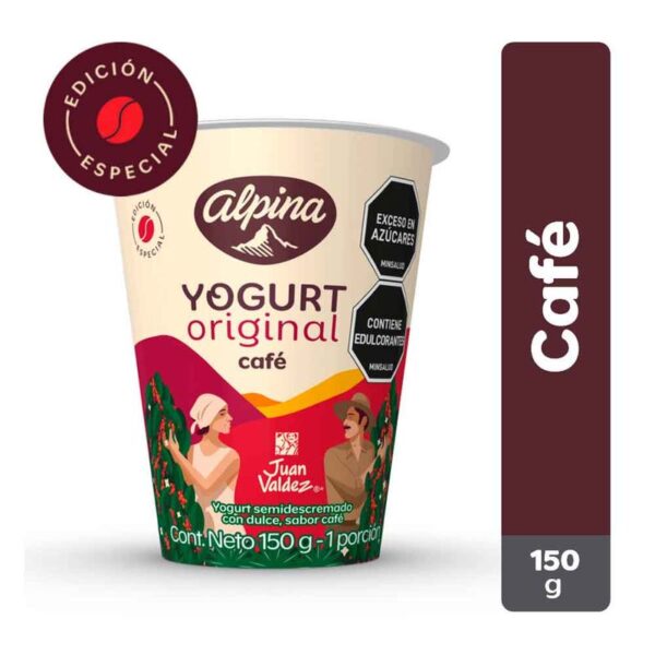 Yogurt Alpina café Juan Valdez vaso x150g