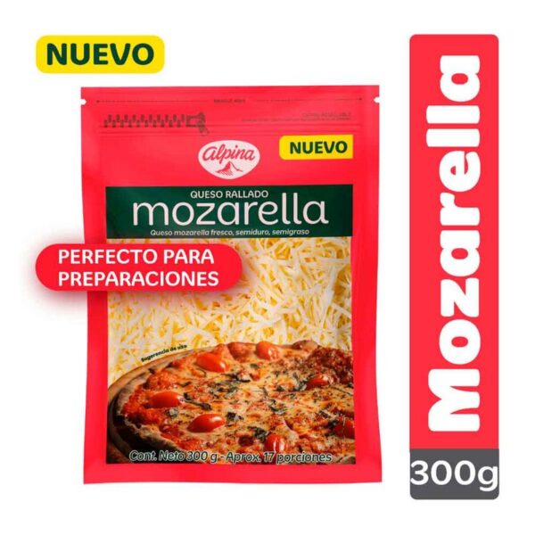 Queso mozarella Alpina rallado x300g