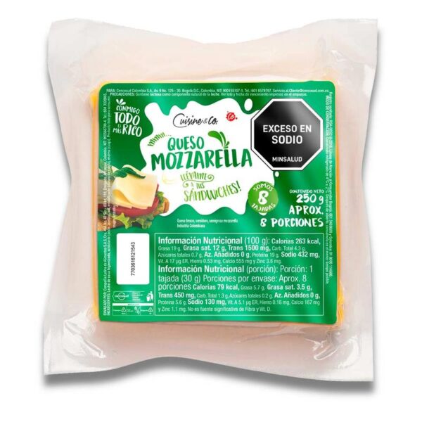 Queso Cuisine & Co mozzarella tajado x8und x250g