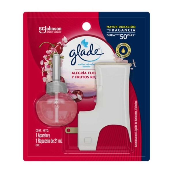 Aromatizante Glade Alegría Floral Y Frutos Rojos 1 Aparato + 1 Repuesto x21mL