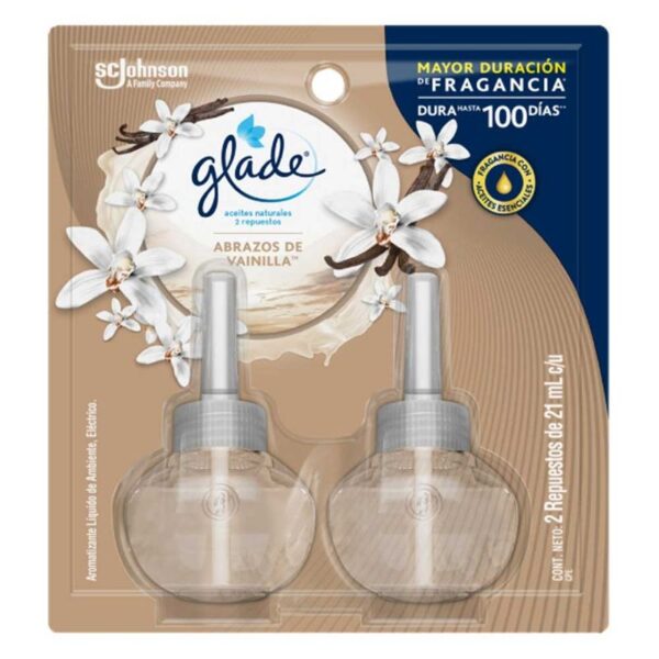 Repuesto Glade Ambientador De Vainilla Y Aceites Naturales x2 und x42mL