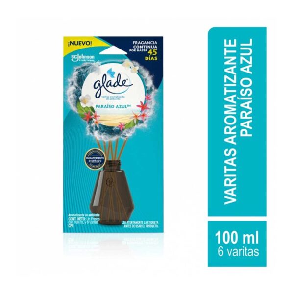 Aromatizante Glade Varitas Paraíso Azul x100mL