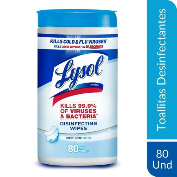 Toallitas Desinfectantes Lysol Pureza de Algodón x80und