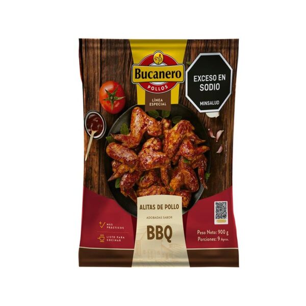 Alitas de pollo BBQ Bucanero x10und x 900g