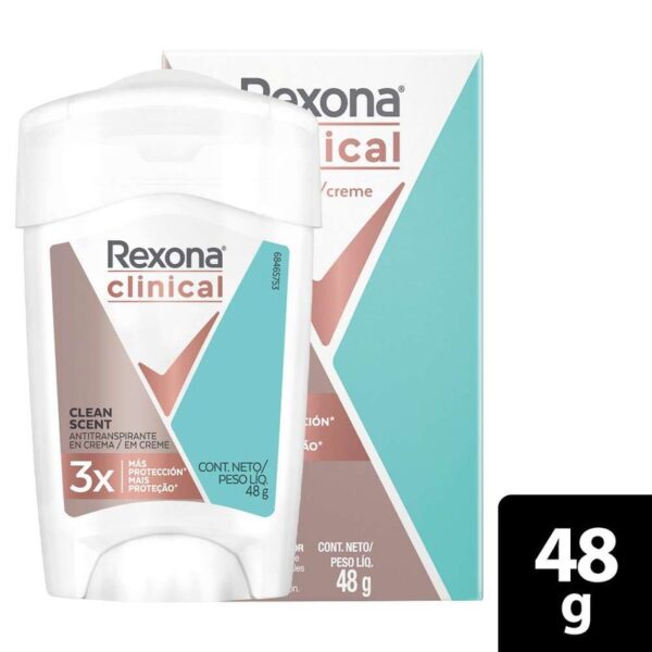 Desodorante Rexona en Crema Mujer Clinical Clean Scent x48g