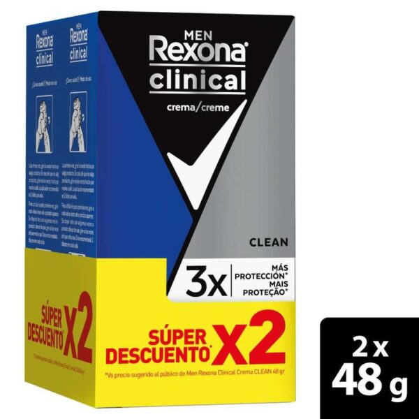 Antitranspirante Rexona clinical men barra x2und x48 g c-u