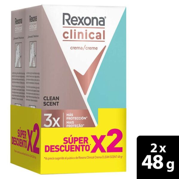 Desodorante Rexona en Barra Clinical Clean Scent x2und x48g c-u