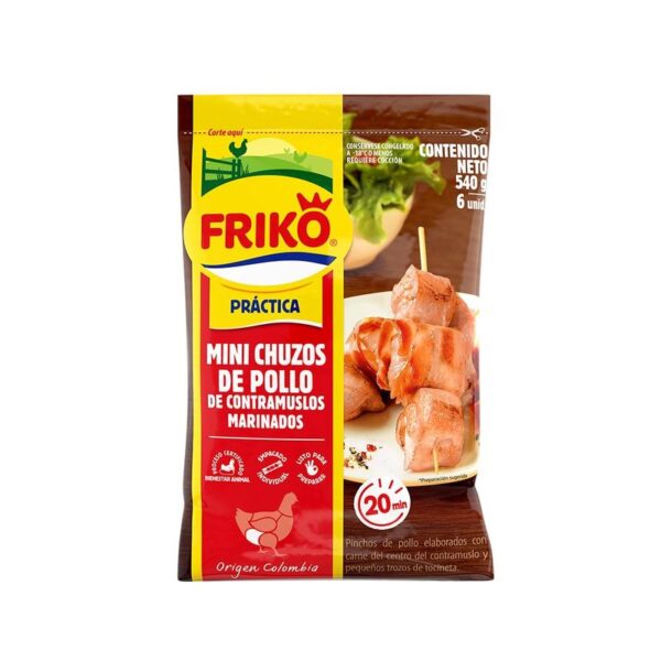 Mini chuzo de pollo Friko contramuslo marinado x6und x540g