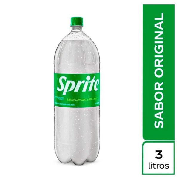 Gaseosa Sprite limón sabor original pet x3L