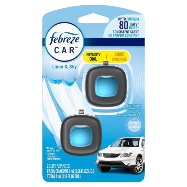 Ambientador Febreze Auto Lino y Cielo x2und x2ml c-u