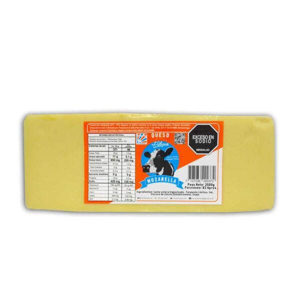 Queso mozarella D'Lusia bloque x2500g