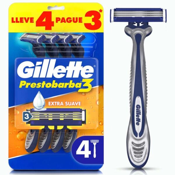 Cuchilla de Afeitar Gillette Prestobarba 3 Máquina de Afeitar x4und