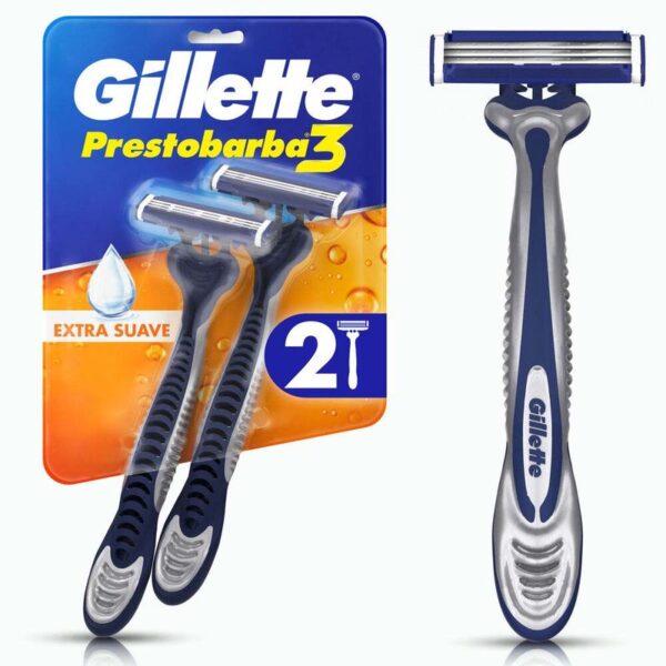 Cuchilla de Afeitar Gillette Prestobarba 3 Máquina de Afeitar x2und