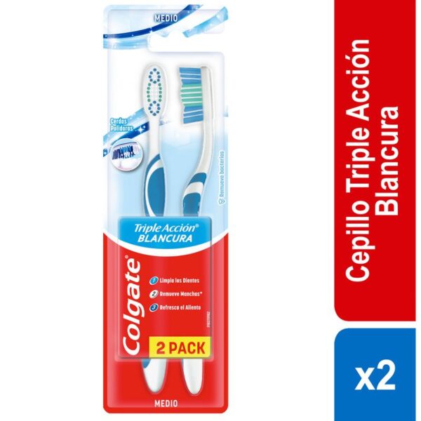 Cepillo de Dientes Medio Colgate Triple Accion Extra Blancura x2und