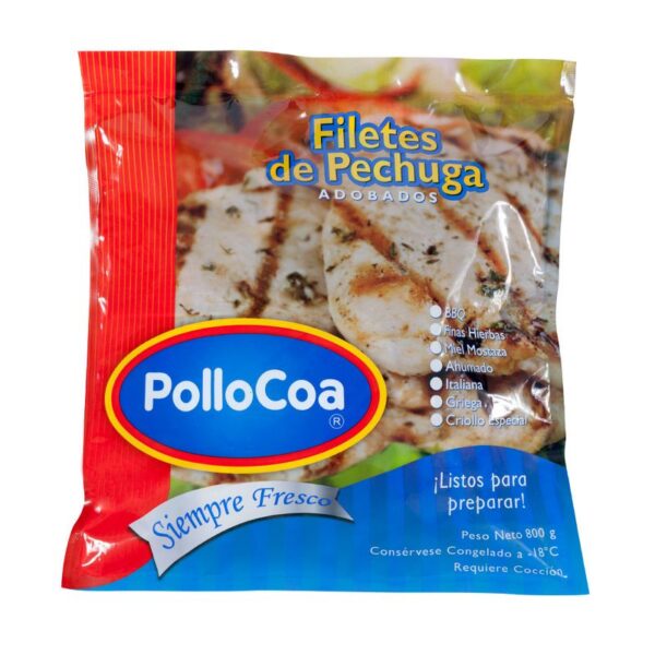 Filetes de pollo Pollocoa adobados finas hierbas x 800g