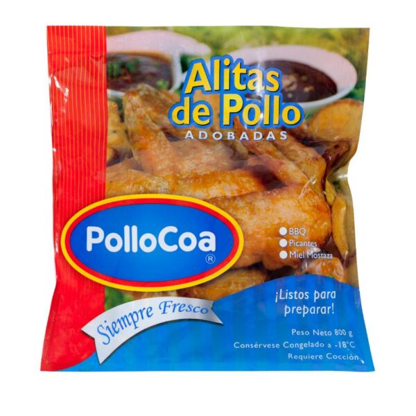 Alitas De Pollo Pollocoa Adobadas Bbq x800g