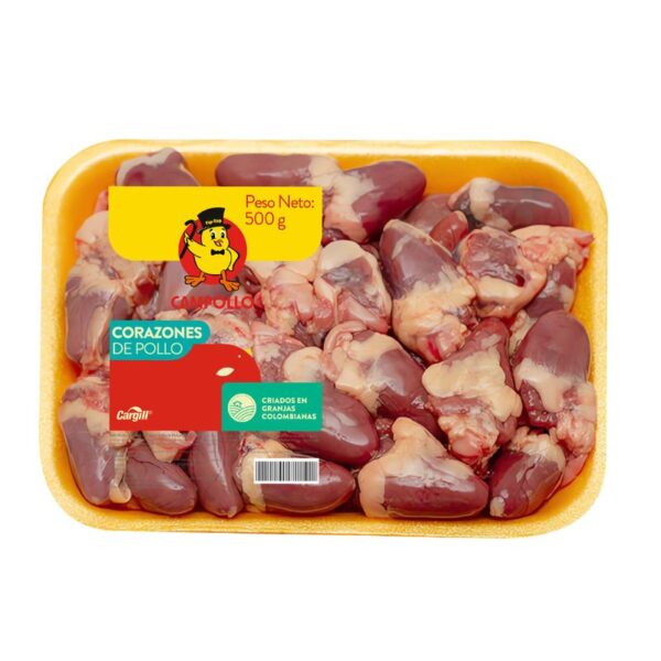 Corazones bandeja congelado x 500 gr campollo