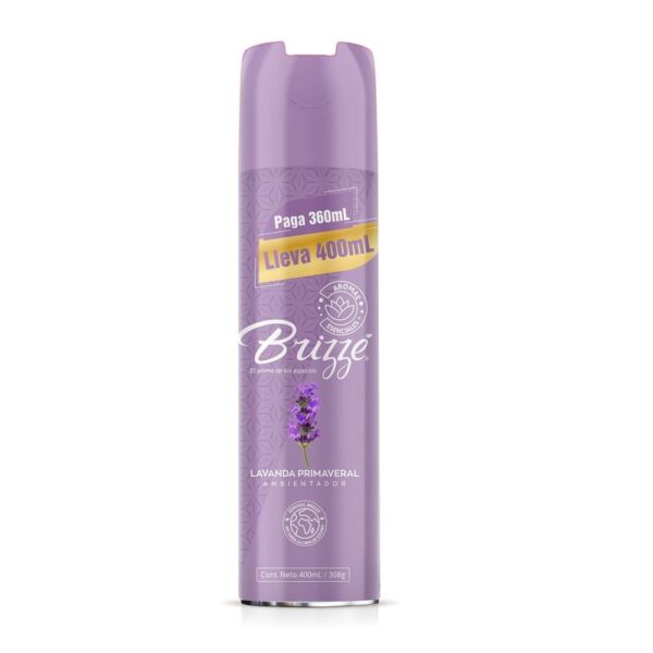 Ambientador Brizze lavanda primaveral pague 360ml lleve 400ml