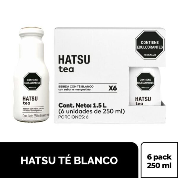 Bebida Hatsu té Blanco mangostino x6 unidades x250ml c-u