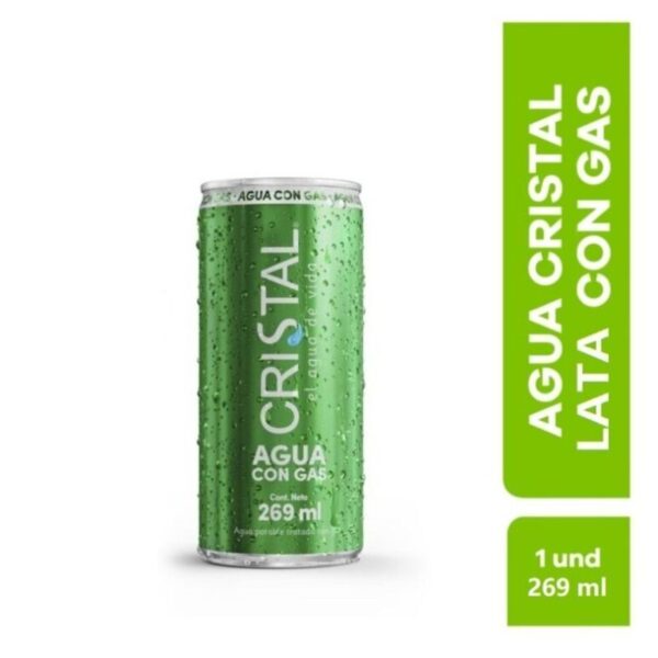 Agua Cristal con gas lata x269ml