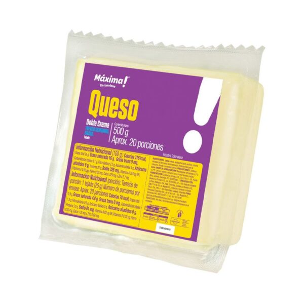 Queso doble crema Máxima tajado x500g